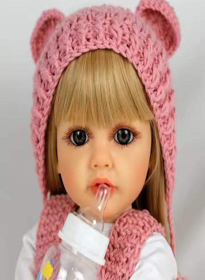 JOYJAY Silicone Body Reborn Fashion Baby Doll Girl, Big Size Realistic Newborn Baby Doll with Cloth, Feeding Toy for Birthday Christmas,Reborn Baby Dolls Girl, 22"(Multicolor) - Image 4